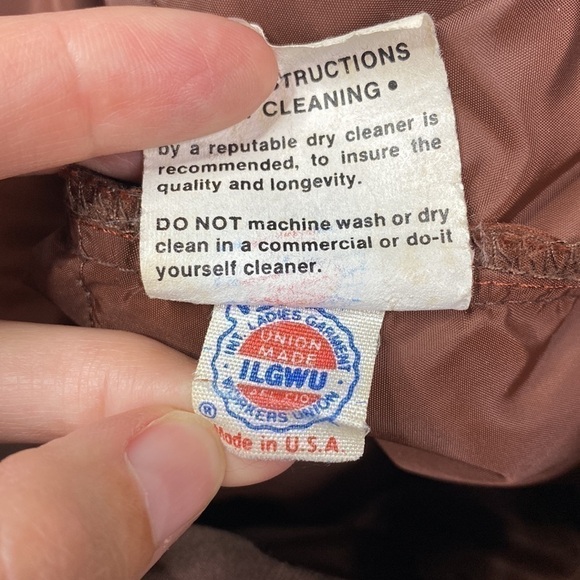 Vintage Bill Blass Metallic Burgundy Down Button Front Jacket Size 6 80s - Picture 10 of 11